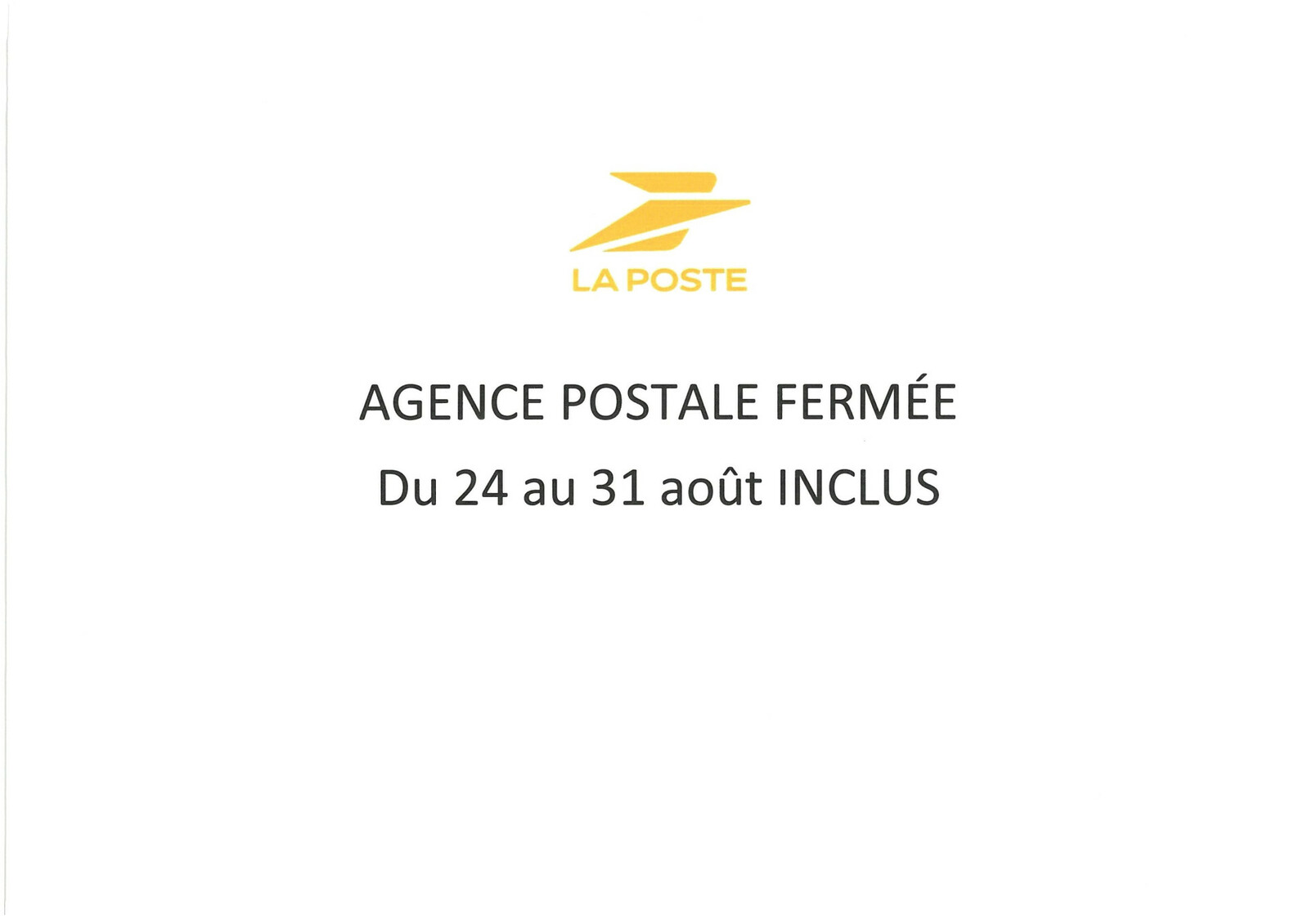 Fermeture agence postale communale